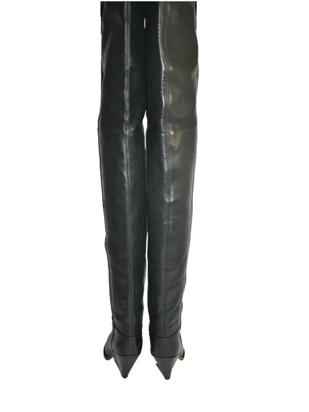 New! Isabel Marant Womens Black Lafsten 90MM Leather Thigh High Boots 36 6 DD38
